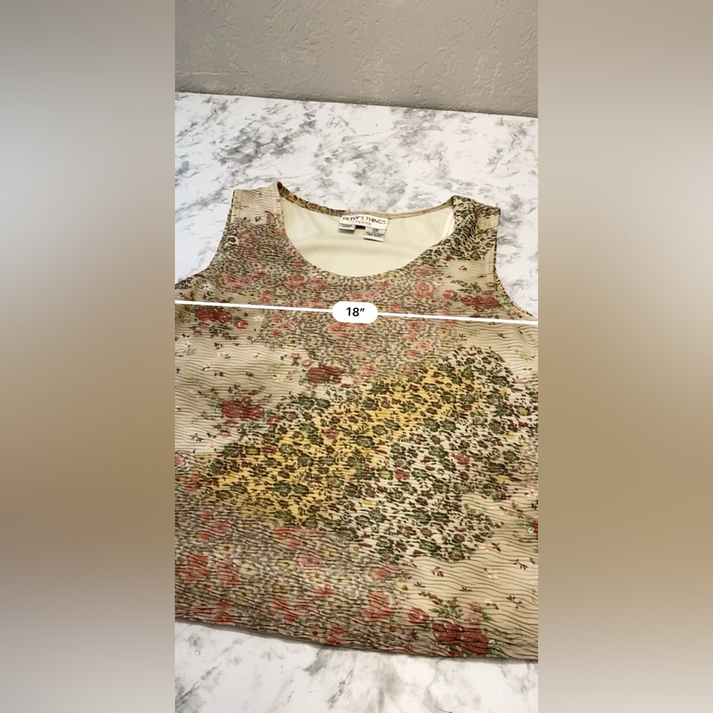 Vintage Betsy’s Things Abstract Floral Sleeve Top Size 14 XLArge - Picture 7 of 14